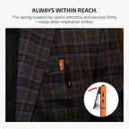 OLIGHT O'Pen 3 EDC Pen Light,120 Lumens with Green Beam, Red and White, USB-C Rechargeable LED Flashlight for Office, Writing, Presentation, Outdoor Uses, Professional Business Gift(Orange)