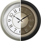 FOUNTAIN DESIGNS Galaxy 18" Large Luminous Atomic Clock with Night Light, Lighted Wall Clocks for Bedroom or Livng Room Decor,Morning Silver Finish,House Warming Gifts New Home