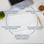 | Meeting Notebook for Work | 8.25" x 11.75" | Project Planner | Simple Design | Multiple Layouts | Office and Business Planner (Rust, Meeting Planner - Landscape)