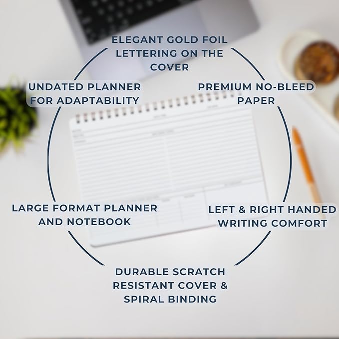 | Meeting Notebook for Work | 8.25" x 11.75" | Project Planner | Simple Design | Multiple Layouts | Office and Business Planner (Pink, Meeting Planner - Landscape)