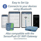 SensorPush HTP.xw Smart Temperature Sensor & Humidity Sensor - Thermometer, Barometer, & Hygrometer w/App Monitoring - Premium Heat Index, Barometric Pressure Gauge, Temperature and Humidity Monitor