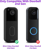 Blink Doorbell Mount (2nd Gen/Newest Model), 90° Adjustable, Anti-Theft, No-Drill Mount for Blink Video Doorbell, Not Block Doorbell Motion Sensor, Easy to Install, Fit for Blink Doorbell Camera