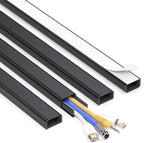 66in (4X L16.5in) Large Wire Hiders for TV on Wall for 3-4 Cords - ZhiYo PVC Cable Cover Kit with Pre-Applied Adhesive Tape, Ideal for Wall Mounted TVs Home Office, W1.2in x H0.7in Black