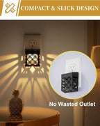 DORESshop Plug-in Night Lights [2 Pack], Dusk to Dawn Sensor, Adjustable Brightness, Decorative Nightlight for Bathroom, Hallway, Stairway, Soft White