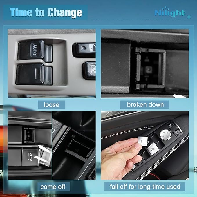 Nilight Power Master Window Switch Compatible with 2011 2012 2013 2014 2015 2016 2017 2018 2019 2020 Chrysler 300 2015-2017 Chrysler 200 2011-2019 Dodge Charger 2016-2022 Ram Windows Control Switches