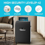 Paper Shredder,18-Sheet High Security Level P-4 Heavy Duty Paper/Card Shredder for Home Office Black Ultra-Quiet Use Essential