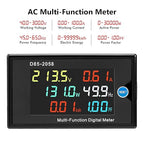 DROK AC Multimeter, AC 40-300V 100A 110V/220V Voltage Current Power Factor Frequency Electric Energy Monitor with Current Transformer, Digital LCD HD Display, Volt Amp Watt Detector Reader Panel