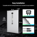 HQST 200W Solar Panel, 9BB Monocrystalline Solar Panels with 25% Efficiency, Grade A+ Cells, IP65 Rating for RV, Camper Van, Trailer, Marine, Home Rooftop, Off Grid