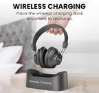 Avantree HT5009 Plus – Wireless TV Headphones for TVs with Optical (TOSLINK) or AUX Audio Output, Clear Voice and Volume Boost, Comfortable Over-Ear Fit, 60H Battery Life, Charging Dock Included