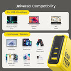 AOHI Youth 140W GaN+ USB C Charger 100W Laptop Fast Charger PD3.1 PPS 3-Port USB C Wall Charger Power Adapter for MacBook Pro 16'', Dell XPS, iPhone 17 Pro Max, iPad Pro, Tablet, Chromebook, Yellow
