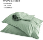 Bedsure Full Size Bed Sheets, Cooling Sheets, Rayon Derived from Bamboo, Breathable & Soft, Deep Pocket Up to 16 Inches, Hotel Luxury Silky Bedding for Hot Sleepers, Sage Green