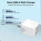 USB Wall Charger，Dual A USB Port Cube Power Plug Adapter，Fast Phone Charger Block Charging Box Brick for Phone 16 15 14 13 12 11 Pro Max 10 Se X 8 7 Plus,and More【2 Pack】