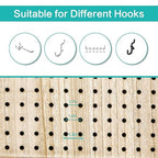 Babion 6 Panel Pegboard Display, Pegboard Room Divider Freestanding Folding Privacy Screens Display Stand for Craft Shows (Natural)