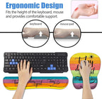 Mouse Pad Wrist Support and Keyboard Wrist Rest Set with Coasters, Today is a Good Day to Have a Good Day Inspirational Quote with Non-Slip PU Base Ergonomic Mousepad for Computer Laptop Home Office