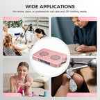 Woput Nail Dust Collector, 1600PA Professional Nail Vacuum Dust Collector Fan with Filter Papers (30 Pcs) for Acrylic Nail Polishing & Manicure at Nail Salon & Home - Pink