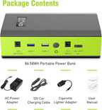 ZeroKor Portable Power Bank with AC Outlet, 65W 110V External Battery Pack 23400mAh Portable Laptop Charger Portable Power Source Backup for Outdoor Tent Camping Home Office Smart Devices -Green
