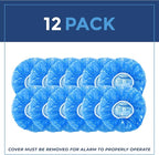 IMPRESA Pack of 12 Temporary Smoke Detector Cover Pack - Dust & Debris Barrier with Smoke Detector Dust Guard - Fire Alarm Cover for Renovation & Cooking - Alarm Caps for Construction