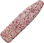 ZCFYGDX Vintage Red Floral Print Ironing Board Cover with Elastic Edge 3 Bottom Nylon Buckle Straps Breathable Resist Scorch Staining Suitable for Size-S Iron Board House William Morris Decor