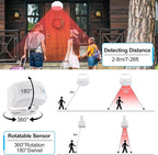 GREENCYCLE Door Sensor Chime, Motion Sensor Door Bells Chimes for Business, Doorbell Chime Motion Remote, Operating Range 918ft, 36Songs, 4Volume Levels, 5Modes, 1Receiver 1Motion Sensor 1Remote