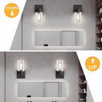 DIKAIDA Plug in Wall Sconces, 2 Pack Wall Lamp, Rustic Plug in Wall Light Sconces, Sconces Wall Lighting, E26 Modern Wall Light Fixtures