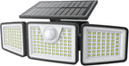 daphino 2500LM Solar Lights Outdoor with Motion Sensor,3 Head 270° Wide Angle Street Area Lights,IP65 Waterproof Security Lighting with 3 Modes(Non-Remote,1 Pcs)
