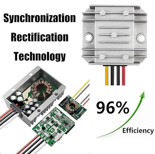 12V to 24V 3A DC Converter - Durable, Waterproof Step-Up Voltage Regulator and Power Boost Transformer, Ideal for Golf Carts & Club Cars