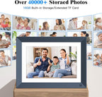 10.1-inch Digital Picture Frame Smart-Photo-Frame - Digital Frame with 1920 * 1200 IPS Touch Screen, Auto Rotate, 16GB Storage, Load Photos Videos from Phone via App or Email, Birthday Gifts for Mom