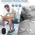 KingPavonini Wireless TENS Unit, Muscle Stimulator for Pain Relief, Portable Rechargeable TENS EMS Machine, LED Screen, Remote, Dual Channel 6 Modes 16 Intensity Massager, Charging Case (Black)