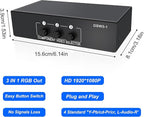XMSJSIY Component AV Video Switch 3 in 1 Out Composite 5 RCA YPbPr RGB Selector Switcher AV Splitter Converter Box 3-Way Hub 1080P for Xbox 360 Wii PS2 PS3 DVD VCD EVD HDVD