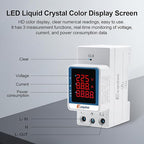 Exqutoo Digital Display Energy Meter - AC Rail-Mounted Meter Electricity Usage Monitor for Voltage, Current, and Energy Consumption Measurement - GT2P-UID, AC 80~270V, 0~100A, 50/60Hz