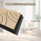 ARMURO 4 Packs Acoustic Wall Panels - Self-Adhesive 3D Wood Slat Wall Panel- Peel and Stick Sound Absorbing Panels for Noise Reducing - Feature Wall Decor for Home & Office