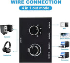 AV Access 4 Port Audio Switcher - 3.5mm Stereo AUX Audio Selector & Splitter