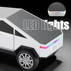 Futuristic Pickup Truck Bluetooth Speaker with LED Display Screen – Practical Gift Choice for Car Model Fans & Audio Users, TWS Stereo, FM Radio, USB/TF Playback, Front LED Headlights, Mic(Silver)