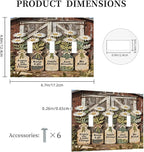 Bvtewkhz Rustic Daisy Barn Door Flowers 3 Gang Triple Toggle Decorative Light Switch Covers Electrical Faceplate Switch Plates for Bathroom Kitchen Home