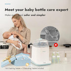 Papablic Bottle Washer Pro, Bottle Washer & Sterilizer & Dryer, 4-in-1 Bottle Washer Sanitizer for Bottles, Pump Parts, C-Section& Baby Essentials - Quick & Clean with 60 Detergent Tablets