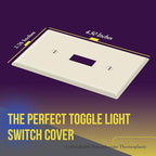 ENERLITES Toggle Light Switch Wall Plate, Standard Size 1-Gang 4.50" x 2.76", Unbreakable Polycarbonate Thermoplastic, UL Listed, 8811-LA-10PCS, Light Almond, 10 pack