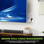 Wall Cable Concealer Management Kit, Recessed Outlet Behind TV for Wall Mount TV with Cable Management Box, in Wall TV Connection Kit Hides Power Cables & Low Voltage Wires Fits All Plugs (NO Wire)