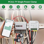 Smart Energy Monitor with 2PCS 120A CT Clamps Home Electricity Usage Meter 90-250VAC Real Time Power Consumption Tracker for Solar Grid Systems Voltage Current Frequency Monitor