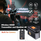 Wireless HDMI Transmitter and Receiver,Plug&Play 1300FT Los Range 4K Wireless HDMI Extender with 0.1S Latency,5G Wireless Video Transmission System for Streaming from DSLR/PC/Laptop to TV/Monitor