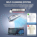 IRONDAY Steam Iron for Clothes,1500W Professional Steam Station,67.62oz Water Tank,Auto Shutoff,Self-Clean,ECO Mode, Iron Steamer with Ceramic Soleplate for Various Fabrics, Lock For Easy Carry