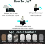 Under Desk Cable Management, Adjustable Hook and Loop Cord Ties, Reusable Wire Organizer, Low-Profile Cable Hider for Cord Management System (15)
