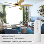 Ceiling Fan Remote Control Replacement for Hunter 99770 99392 99813, Compatible with Hunter 99770 99392 99118 99122 99123 99119, Light Dimmer 3-Speed Wall Mount (Remote Only)