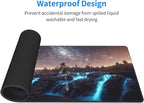 Milky Way with Forests and Waterfalls Extended Big Mouse Pad Large,XL Gaming Mouse Pad Desk Pad,31.5x11.8inch Long Computer Keyboard Mouse Mat Mousepad with 3mm Non-Slip Base for Home Office Work