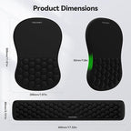 TECKNET Ergonomic Mouse Pad with Wrist Rest,Keyboard Pad and Mousepad with Wrist Support,Massage Design Effectively Relieves Carpal Tunnel Syndrome Suitable for Computers and Laptops