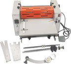 WYDDDARY 14.17"/360MM Electric Steel Roller Thermal Laminator with Toothing Cutter Hot Cold Roll Laminator Adjustable Temp 60-130℃ Electric Laminating Machine for Single/Double Sided Laminating