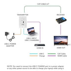 OREI 4K HDMI/USB-C Extender, Over Single Cat6/Cat7 Cable Wall Plate Transmitter 4K @ 60Hz UltraHD with HDR & IR Control - Up to 165 ft
