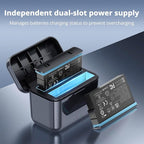 POWEROWL Charger for Insta 360 X5 Battery, Dual Port Fast Charging Case for Insta360 X5 Accessories with LED Indicators, Compact Travel-Friendly Design, Charger Only
