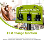 Wall Mounted Cell Phone Charging Station Mobile Phone Charging Station | Fast Charging 8 Device | Compatible with iPhone ipad Smartphone Tablets Port | Great for Offices Hotel Hospital Airport (Green)