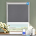 COOLWINDS Motorized Blinds with Remote Cordless Automatic Motorized Shades Custom Blinds for Windows Smart Curtains Compatible with Alexa Google Home(Blackout Thunder Grey,W68 x H72in)