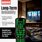 ANDERIC RRCM7500 for Channel Master DVR Remote Control CM7500XRC2 Replacement Remote for Channel Master - Works 100% - Works CM7500XRC2, CM7500GB16, CM7001, CM7004, CM7500TB1
